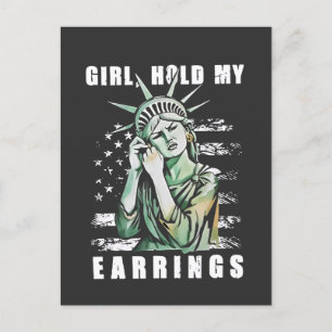 Flickan, håll upp min liberala status amerikansk helg vykort