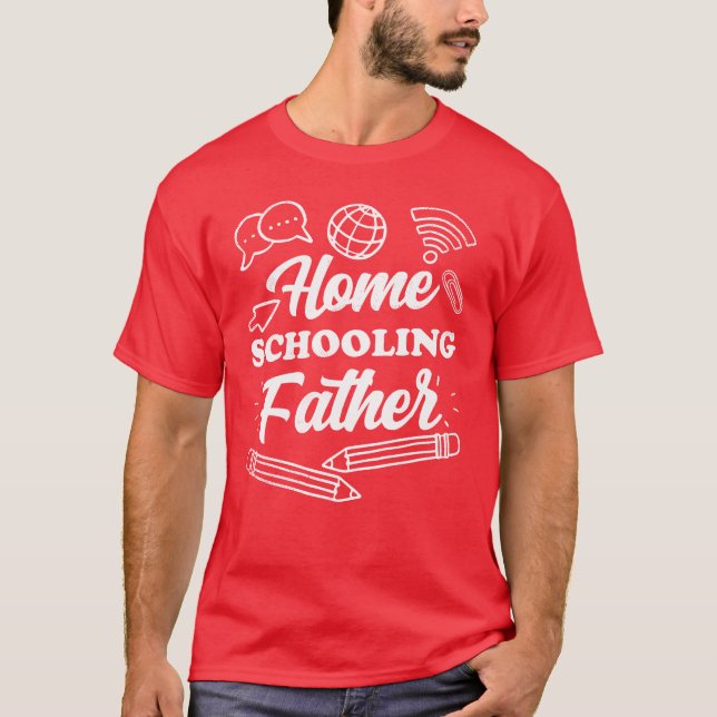 Flickan Homeschooling Far Pappa Homeschool Pappa T Shirt (Framsida)