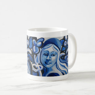 Flickan i blå hatt kaffemugg