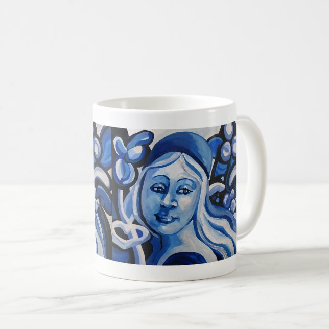 Flickan i blå hatt kaffemugg (Framsida höger)