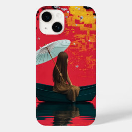 Flickan i Boat under mjukt ljus iphone case