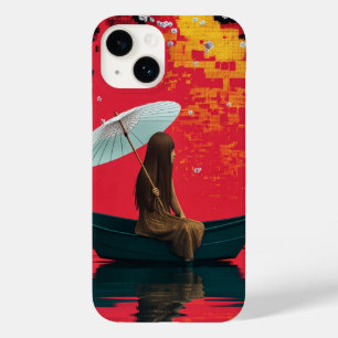 Flickan i Boat under mjukt ljus iphone case
