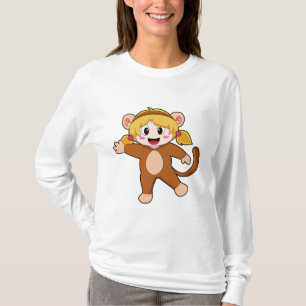 Flickan i Costume som Monkey T Shirt