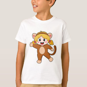 Flickan i Costume som Monkey T Shirt