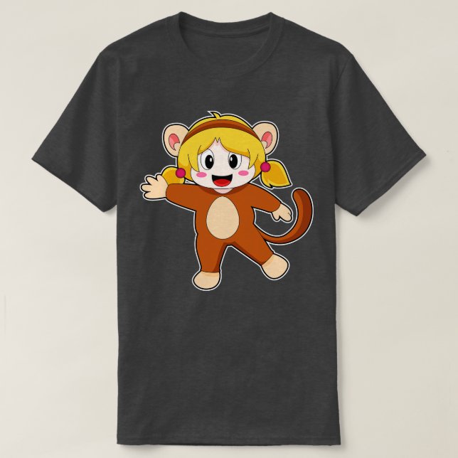 Flickan i Costume som Monkey T Shirt (Design framsida)