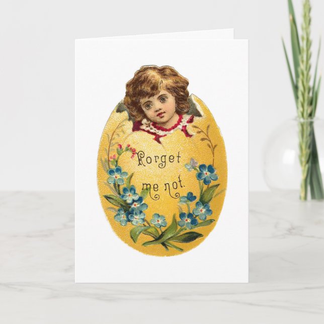 Flickan i Egg Glöm mig inte Helgkort (Framsida)