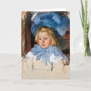 Flickan i en blå Bonnet, Mary Cassatt Kort