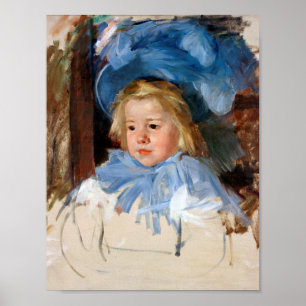 Flickan i en blå Bonnet, Mary Cassatt Poster