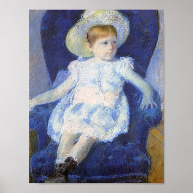 Flickan i en blå stol, Mary Cassatt Poster (Framsidan)