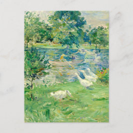 Flickan i en Boat med Geese av Berthe Morisot Vykort
