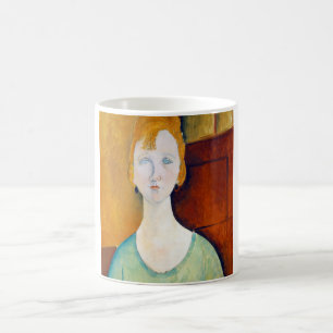Flickan i en Grönt Blouse, Modigliani Kaffemugg