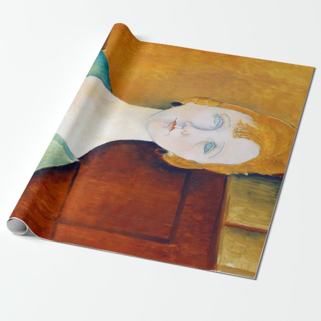 Flickan i en Grönt Blouse, Modigliani Presentpapper (Utrullad)