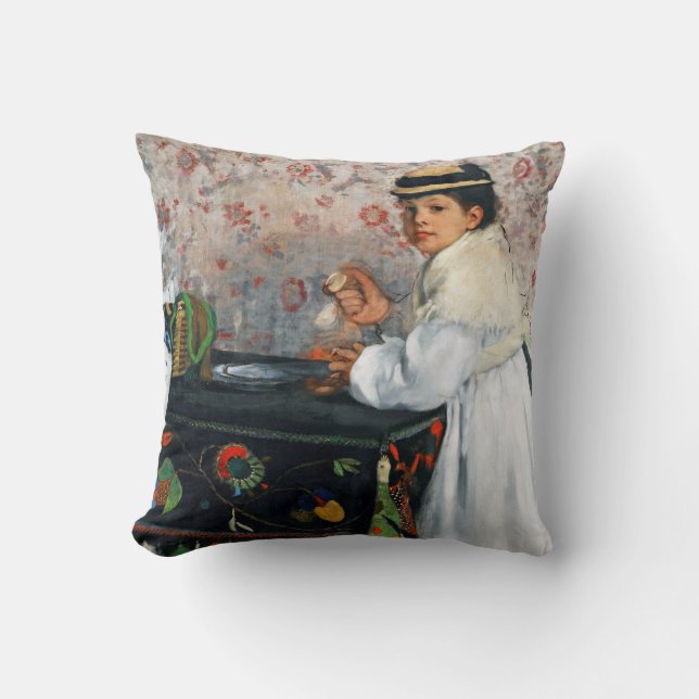 Flickan i en Hat, Edgar Degas Kudde (Framsida)