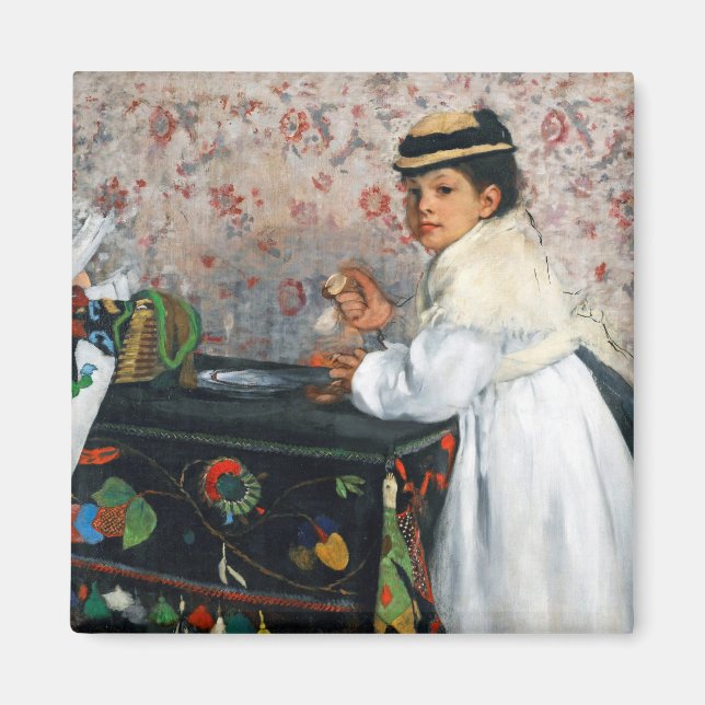 Flickan i en Hat, Edgar Degas Magnet (Framsidan)