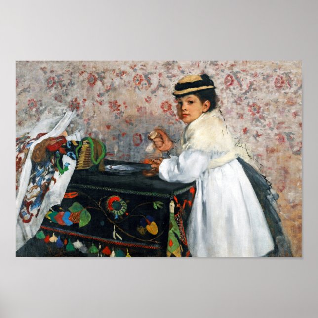 Flickan i en Hat, Edgar Degas Poster (Framsidan)