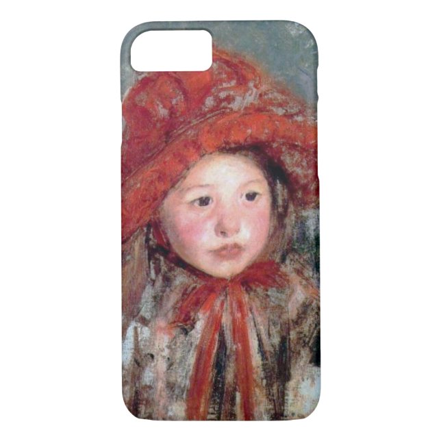 Flickan i en stor rödhatt, Mary Cassatt Case-Mate iPhone Skal (Baksida)