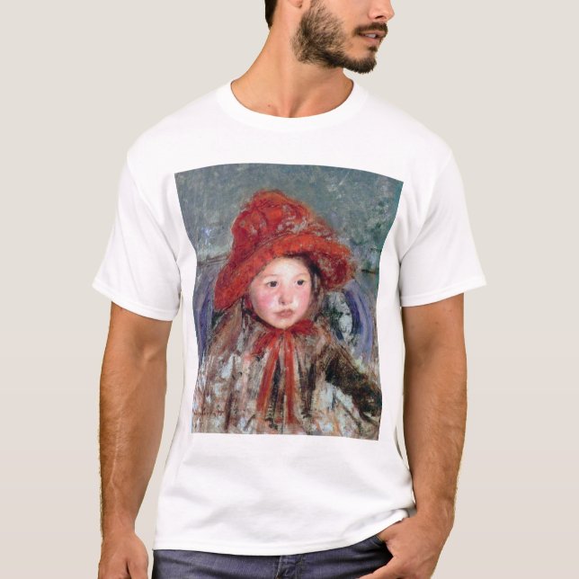 Flickan i en stor rödhatt, Mary Cassatt T Shirt (Framsida)