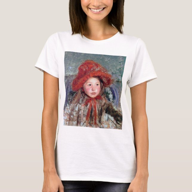 Flickan i en stor rödhatt, Mary Cassatt T Shirt (Framsida)