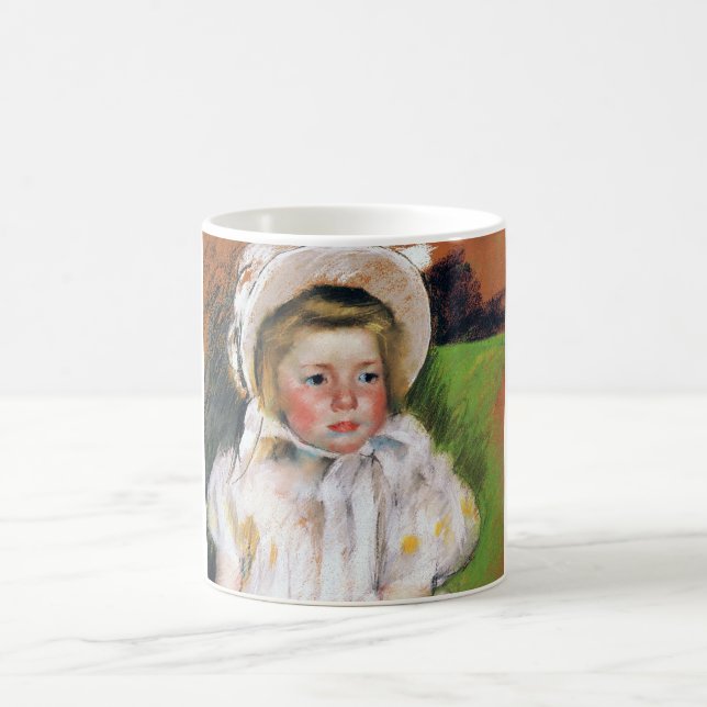 Flickan i en vit Bonnet, Mary Cassatt Kaffemugg (Center)