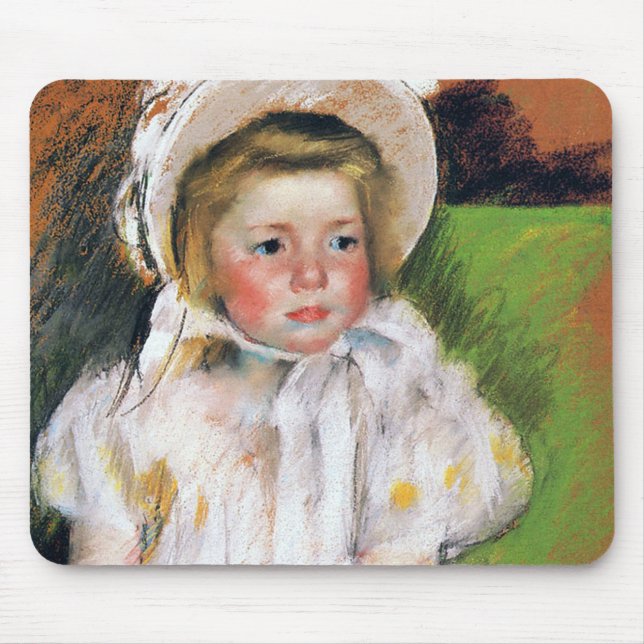 Flickan i en vit Bonnet, Mary Cassatt Musmatta (Framsidan)