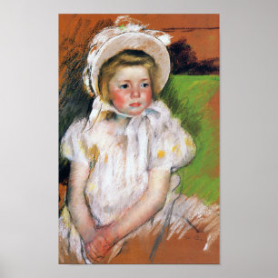 Flickan i en vit Bonnet, Mary Cassatt Poster