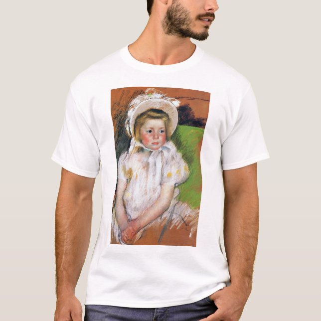 Flickan i en vit Bonnet, Mary Cassatt T Shirt (Framsida)