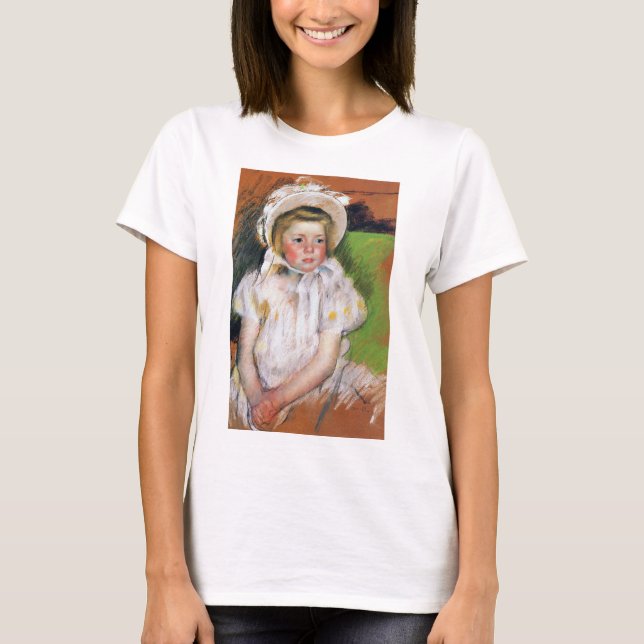 Flickan i en vit Bonnet, Mary Cassatt T Shirt (Framsida)