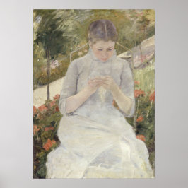 Flickan i Garden av Mary Cassatt Poster