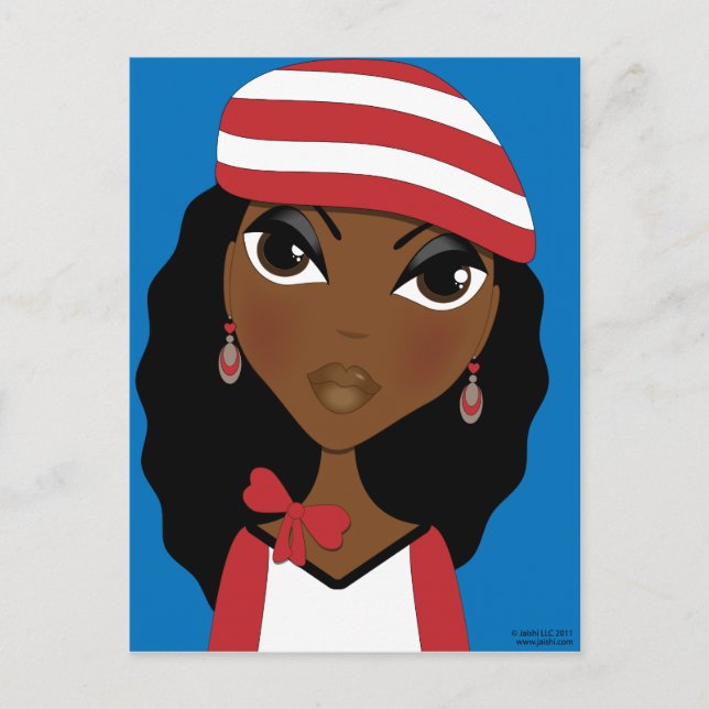 Flickan i Hat-vykortet Vykort (Framsida)