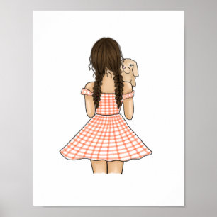 Flickan i Orangen med Pet Bunny Nursery Poster