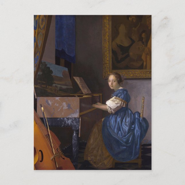 Flickan i Piano Vykort (Framsida)