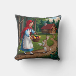 Flickan i Redatt med Bunny Kudde