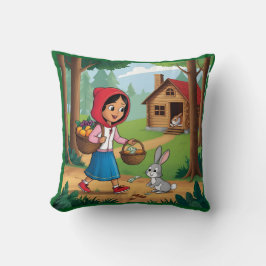 Flickan i Redatt med Bunny Kudde