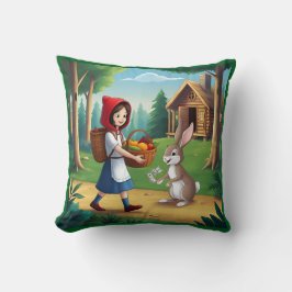 Flickan i Redatt med Bunny Kudde