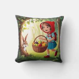 Flickan i Redatt med Bunny Kudde