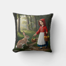 Flickan i Redatt med Bunny Kudde