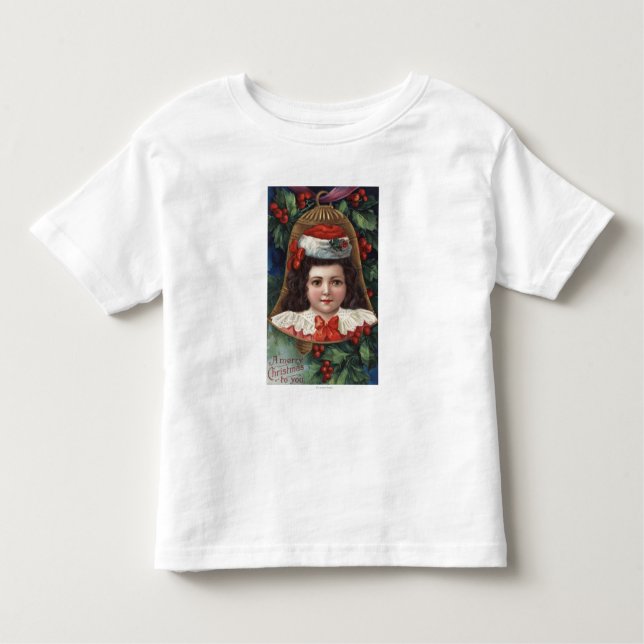 Flickan i Santa Hat i Bell T Shirt (Framsida)