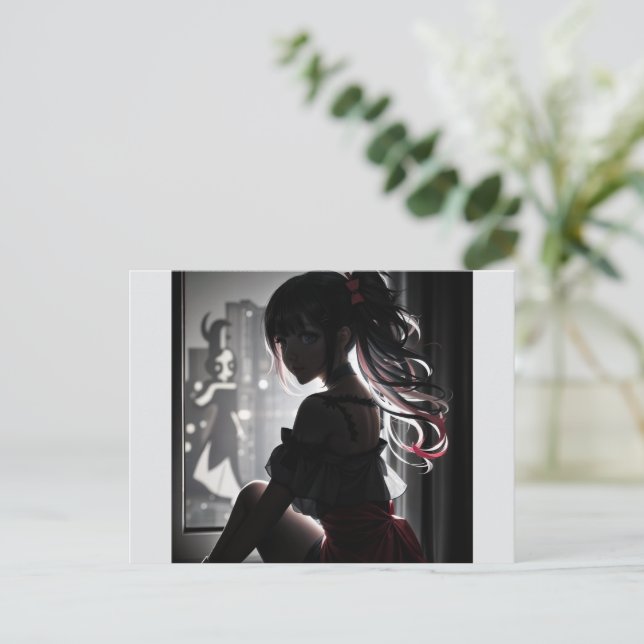 Flickan i skuggan vykort (Stående Fram)