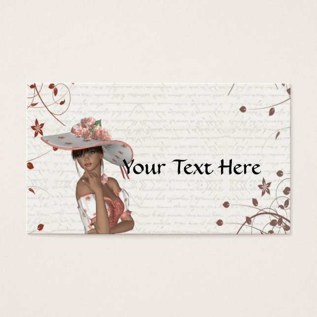 Flickan i sommarhatt visitkort (Framsidan)