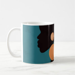 Flickan i tropiken. Fin afrikansk kvinna. Svart Kaffemugg
