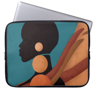 Flickan i tropiken. Fin afrikansk kvinna. Svart Laptop Fodral