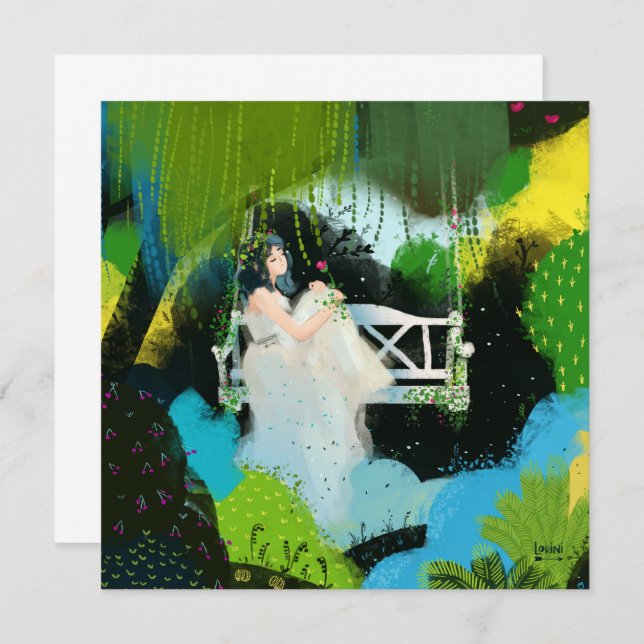 Flickan i villan inbjudningar (Fram/baksida)