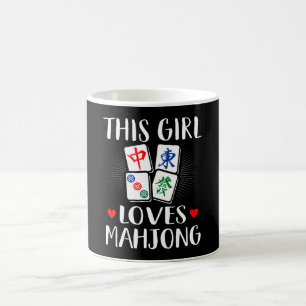 Flickan Kärlek Mahjong Board Games Älskare Gift Kaffemugg