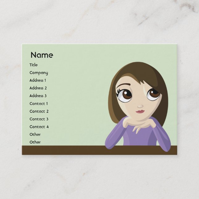 Flickan - Knubbig Visitkort (Framsida)