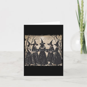 Flickan kommer att bli Girls Witch Halloween Funny Kort