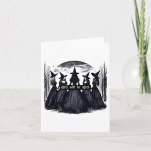 Flickan kommer att bli Girls Witch Halloween Funny Kort