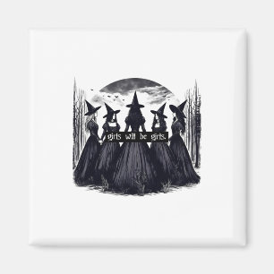 Flickan kommer att bli Girls Witch Halloween Funny Magnet