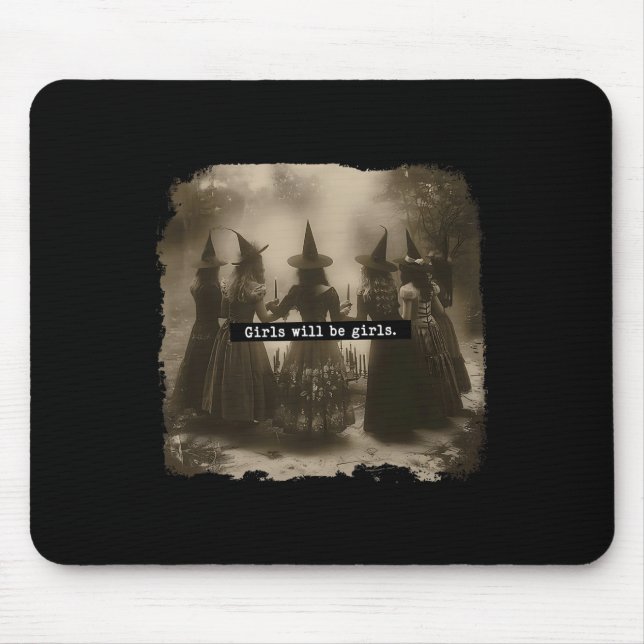 Flickan kommer att bli Girls Witch Halloween Funny Musmatta (Framsidan)