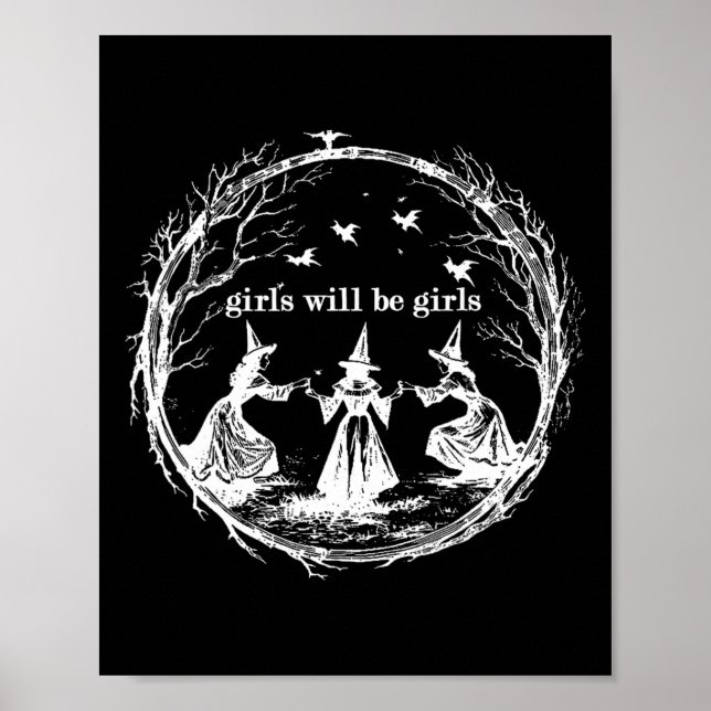 Flickan kommer att bli Girls Witch Witchy Spooky S Poster (Framsidan)