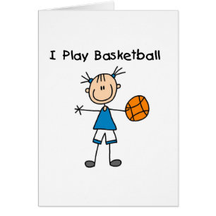 Flickan leker jag basket hälsningskort